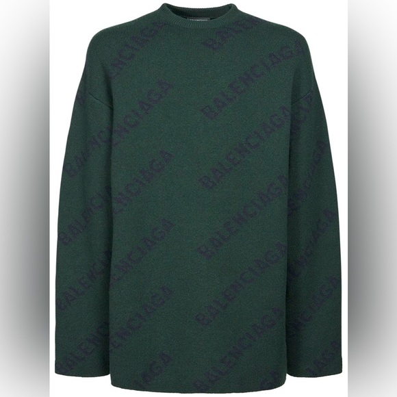Balenciaga forest green wool sweater. Oversized fit. Lightly worn, size L - Picture 1 of 2